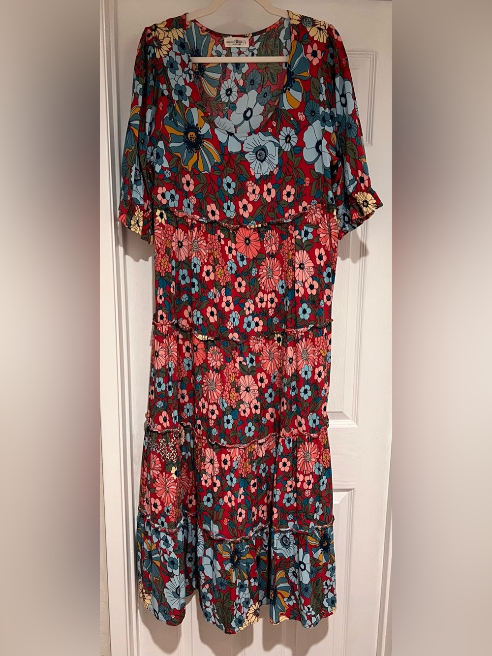 NATURAL LIFE Floral Maxi Dress - Pink, Blue, Green
